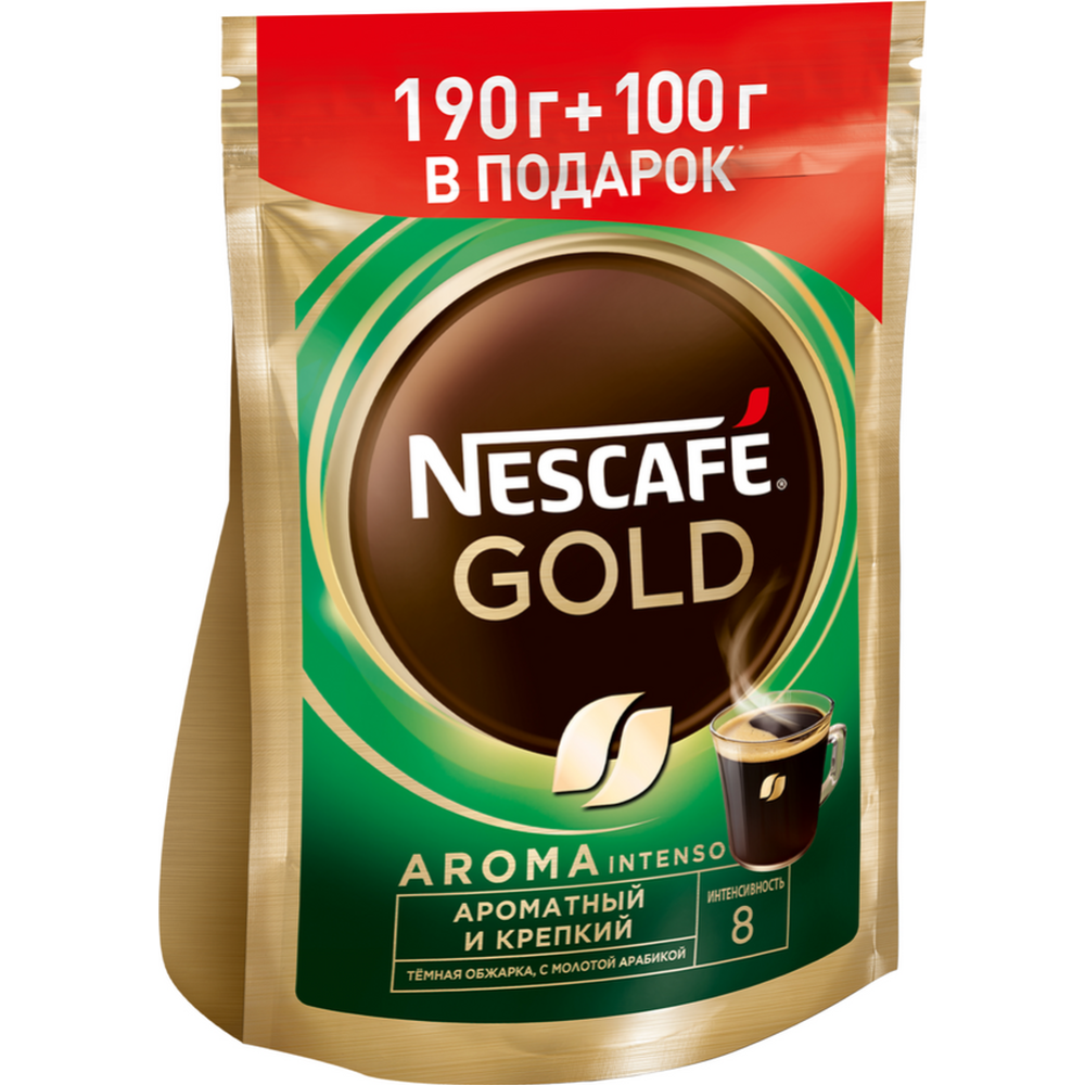 Кофе растворимый «Nescafe» Gold Aroma Intenso, с добавлением молотого, 290 г #3
