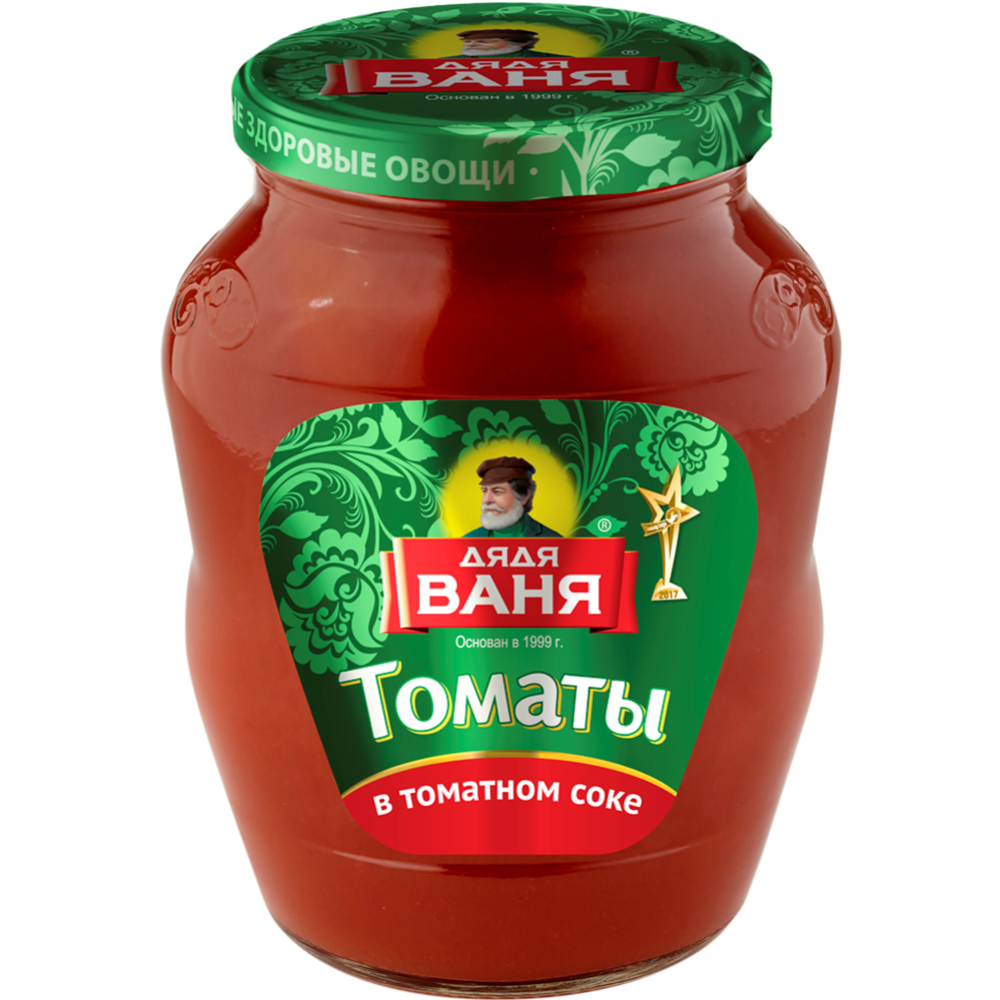 Томаты «Дядя Ваня» консервированные в томатном соке неочищенные, 680 г