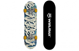 Скейтборд Winmax (кит.клен), колесо 50х36 мм., (белый граффити) ABEC-7