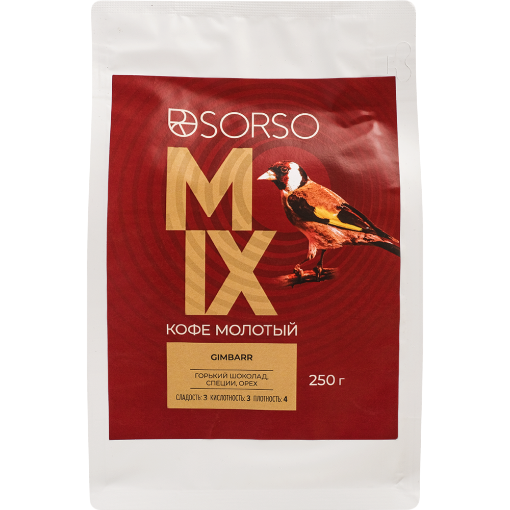 Кофе молотый «Sorso» Espresso Blend Gimbar, 100% арабика, 250 г #0