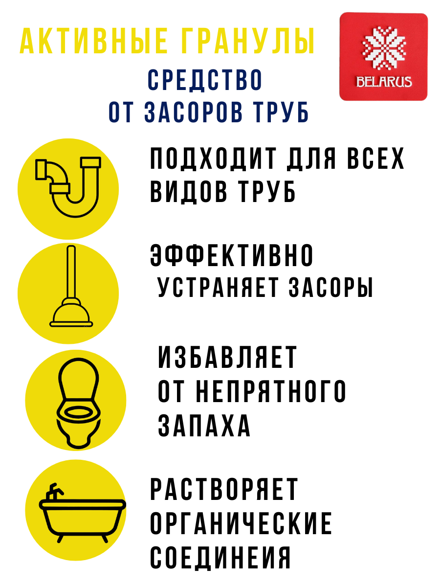 Средство от засоров для прочистки труб 10 пакетов по 70 гр