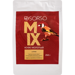 Кофе мо­ло­тый «Sorso» Espresso Blend Latino, 100% ара­би­ка, 250 г