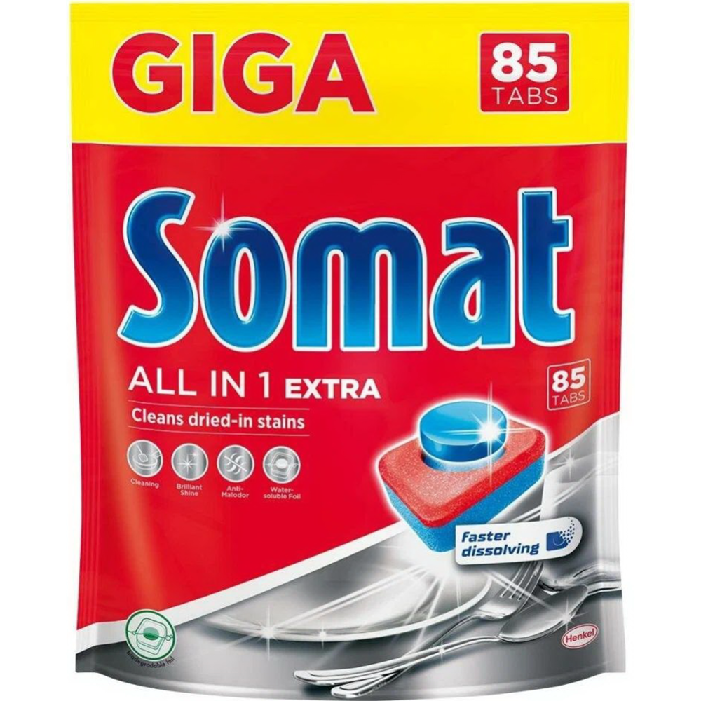 Таблетки для посудомоечной машины «Сомат» All in 1 Extra Giga, 85 шт #0
