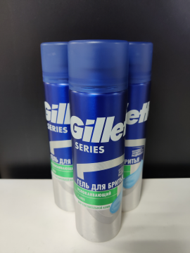 Гель для бритья Gillette Series Sensitive / Успокаивающий для чувствительной кожи с алоэ 3 шт. х 200 мл