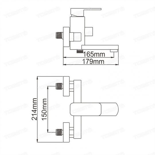 Смеситель для ванны Ledeme L3233, Хром