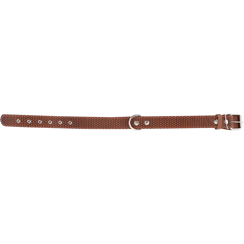Ошейник «Хампо» кожаный, 3.5х50-65 см, коричневый, декор. тиснение