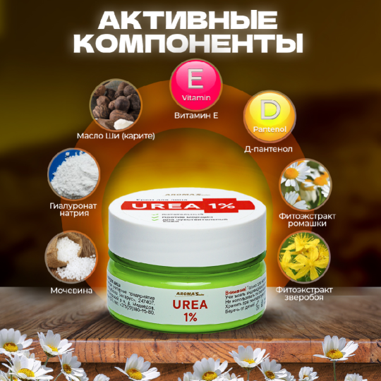 Крем для лица «Aroma'Saules» Urea 1%, 75 мл