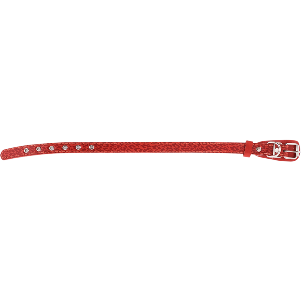 Ошейник «Хампо» кожаный, красный, 1.7х30-40 см