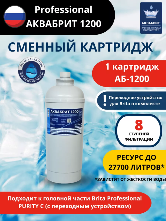 Картридж Аквабрит АБ 1200 для BRITA Professional PURITY C