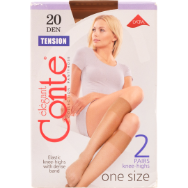 Гольфы женские «Conte Elegant» Tension, 20 den, natural, размер 36-39