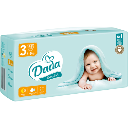 Подгузники детские «Dada» Extra Soft, размер Midi 3, 4-9 кг, 56 шт