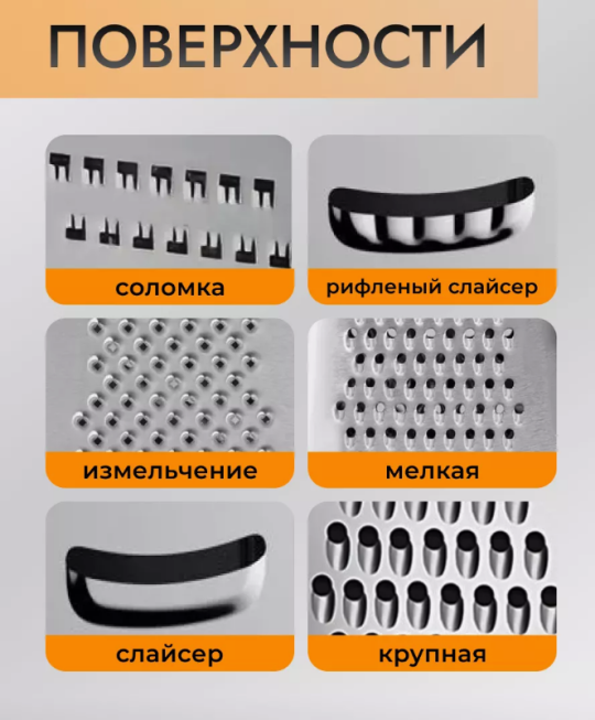 Терка шестигранная  ручная для овощей (нержавейка, 6-гранная)