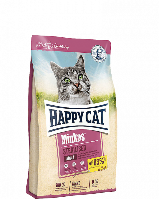 Сухой корм для кошек Happy Cat Minkas Sterilised Adult с птицей, 10 кг