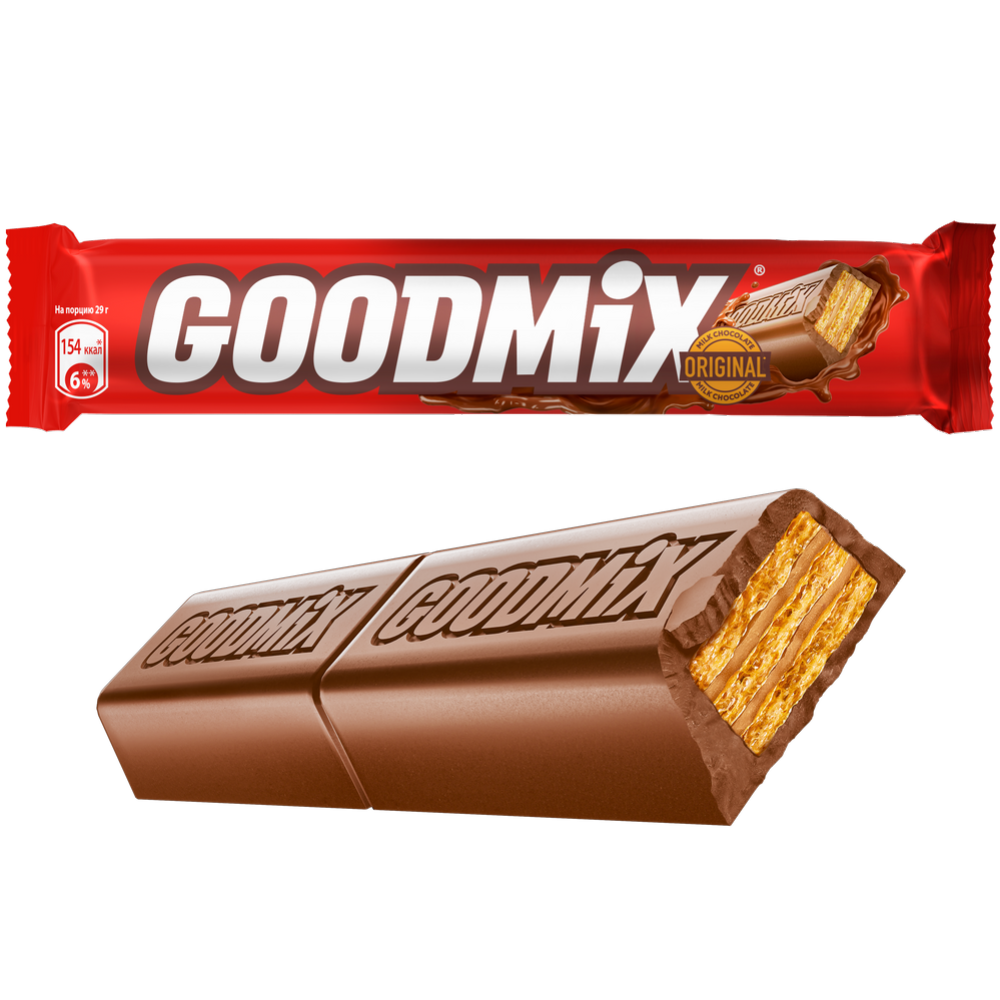 Конфета «Goodmix» Original, молочный шоколад с хрустящей вафлей, 29 г #0