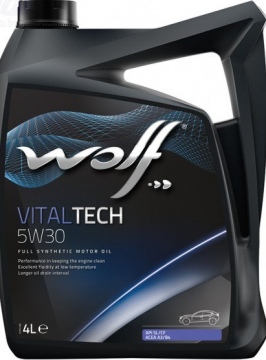 Моторное масло синтетическое WOLF VITALTECH 5W-30 ACEA A3/B4 API SL/CF MB 229.3 VW 502.00/505.00 4 л 8)