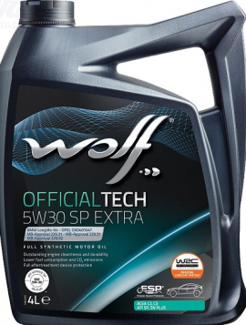 Масло моторное синтетическое WOLF OFFICIALTECH 5W-30 SP EXTRA ACEA C2/C3 API SP BMW LL-04 MB 229.52 4 л