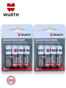 Батарейка WURTH алкалиновая AA/LR6-1.5 V, 8 шт