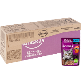 Уп. Корм для кошек «Whiskas» Рыбная коллекция. Лосось, 28х75 г