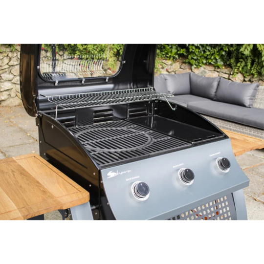 Газовый гриль «Sahara» 3 Burner Oak BBQ, дымчатый/дуб