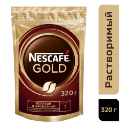 Кофе рас­тво­ри­мый «Nescafe Gold», с до­бав­ле­ни­ем мо­ло­то­го, 320 г