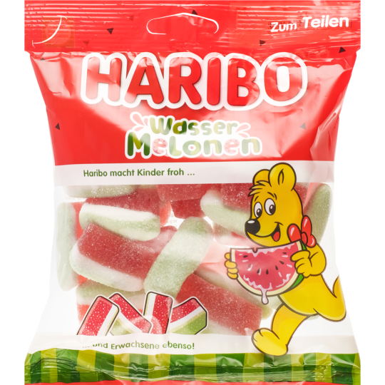 Мармелад жевательный «Haribo» Wasser Melonen, со вкусом арбуза в сахарной посыпке, 160 г