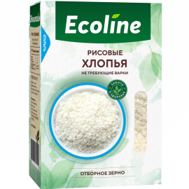 Срочный товар! Хлопья рисовые «Ecoline» не требующие варки, 500 г