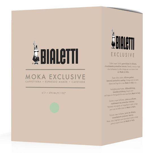 Гейзерная кофеварка Bialetti Moka Exclusive Green 6 порций (270мл)