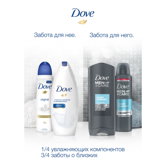 Гель для душа «Dove» баланс увлажнения для мужчин, 250 мл