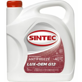 Антифриз «Sintec» G12, -45С, Lux, красный, 613503, 5 кг