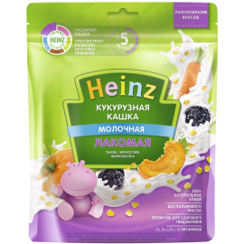 Каша сухая молочная «Heinz» кукурузная, тыква-чернослив-морковь, 170 г