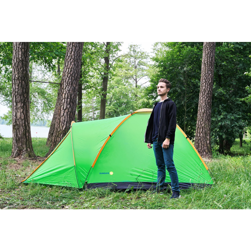 Туристическая палатка «Sundays» ZC-TT042, зеленый/желтый