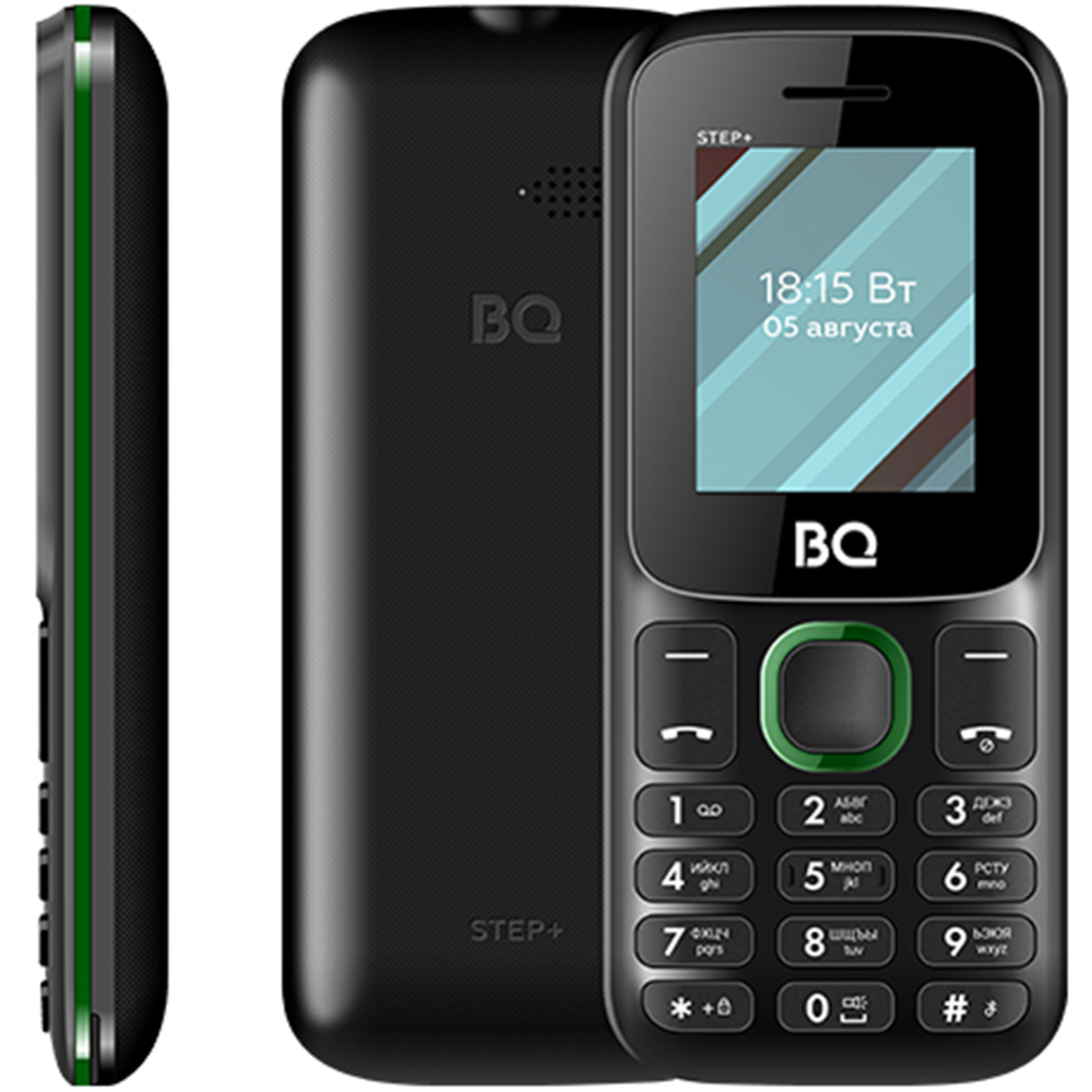 Мобильный телефон «BQ» Step, BQ-1848, черный/зеленый