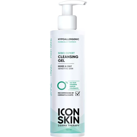 Гель для умывания «Icon Skin» Sebo Expert, для комбинированной и жирной кожи, 150 мл