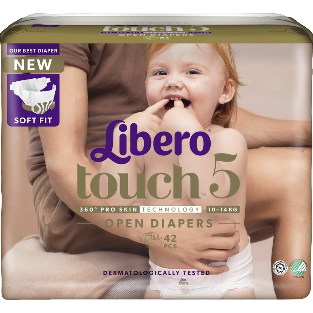 Картинка товара Подгузники детские «Libero» Touch, размер Maxi+ 5, 10-14 кг, 42 шт