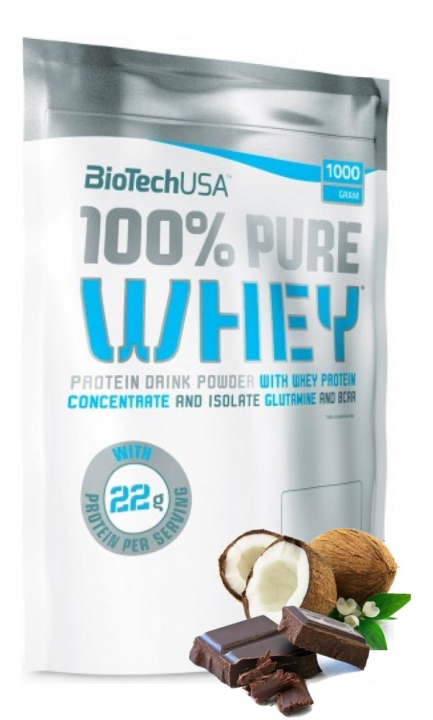 Протеин 100% Pure Whey BioTechUSA, 1000г (шоколад-кокос)