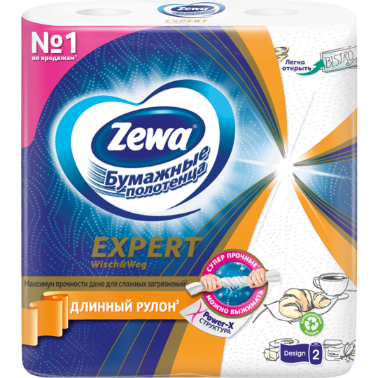 Полотенца бумажные «Zewa» Wisch&Weg, 2 рулона