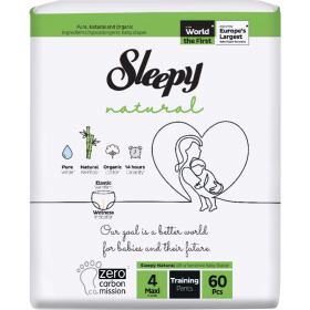 Под­гуз­ни­ки-тру­си­ки дет­ские «Sleepy Natural» Jumbo Pack, размер Maxi, 7-14 кг, 60 шт