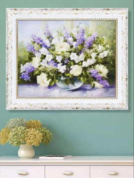 Картина на стену в багетной раме полевые цветы на кухню зал