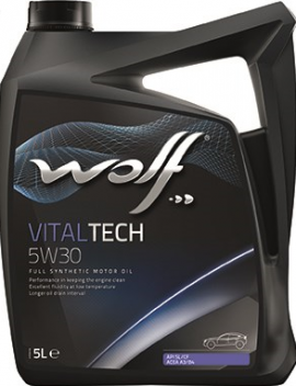 Моторное масло синтетическое WOLF VITALTECH 5W-30 ACEA A3/B4 API SL/CF MB 229.3 VW 502.00/505.00 5 л PN 8300011)