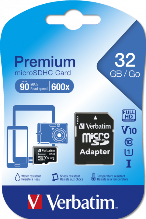 Карта памяти Verbatim Premium MicroSDHC 32Gb 44083 (с адаптером)