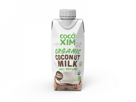 Кокосовое молоко органическое, 17-19%, 4 упаковки по 330 мл