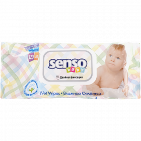 Влаж­ные сал­фет­ки «Senso Baby» с кла­па­ном, 120 шт
