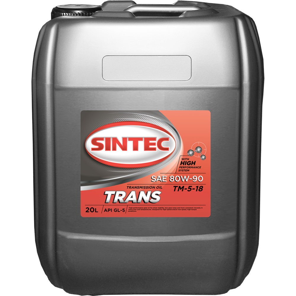 Масло трансмиссионное «Sintec» SAE, 80W-90, API GL-5, ТМ-5-18, 900276, 20 л