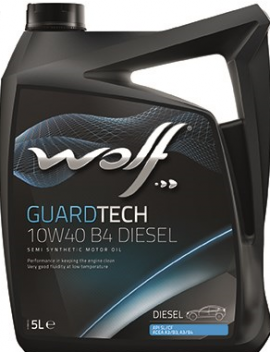 Моторное масло полусинтетическое WOLF GUARDTECH B4 DIESEL 10W-40 VW 50500 MB 2291 5 л