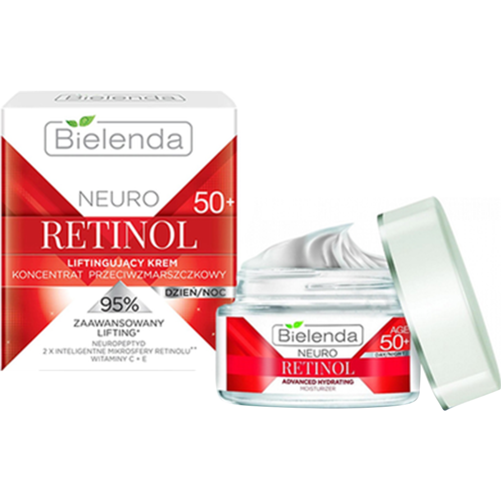 Крем для лица «Bielenda» Neuro Retinol, подтягивающий, день/ночь, против морщин, 50+, 50 мл