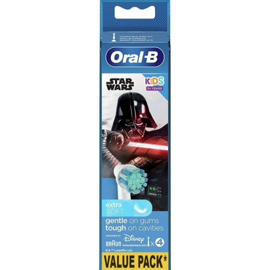 Насадки детские для электрических зубных щеток Oral-B Braun Stages Kids Звездные Войны / Star Wars EB10S-4 4 шт.