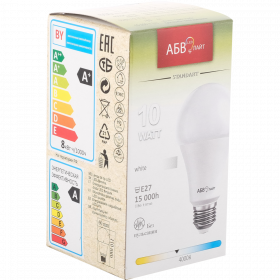 Лампа све­то­ди­од­ная «АБВ Лайт» Standart A60, 10W, E27, 4000К.