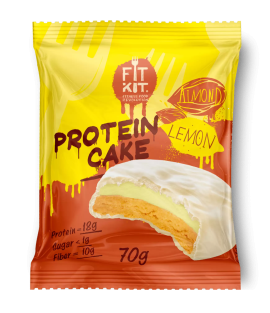 Протеиновое печенье Fit Kit Protein White Cake, 70 гр. (Лимон-Миндаль)