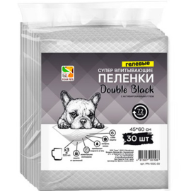 Пеленки для собак «Double Black» с углем, 45х60 см, 30 шт