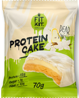 Протеиновое печенье Fit Kit Protein White Cake, 70 гр. (Груша-Ваниль)